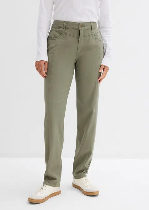 Pantaloni in twill di misto cotone ed elastan, bonprix