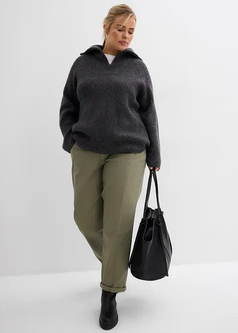 Pantaloni in twill di misto cotone ed elastan, bonprix