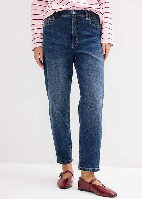 Mom jeans cropped, vita alta, bonprix