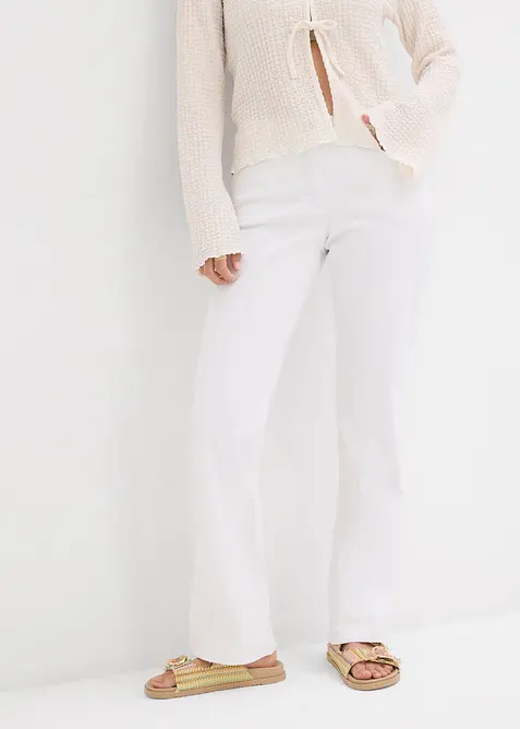 Jeans straight elasticizzati, vita media, bonprix