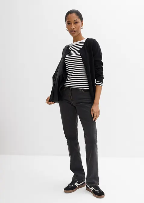 Jeans straight elasticizzati, vita media, bonprix