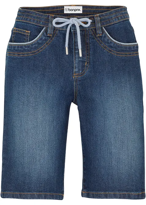 Bermuda in jeans slim fit con vita media, bonprix