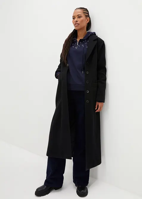 Felpa con cappuccio e cerniera in puro cotone, bonprix