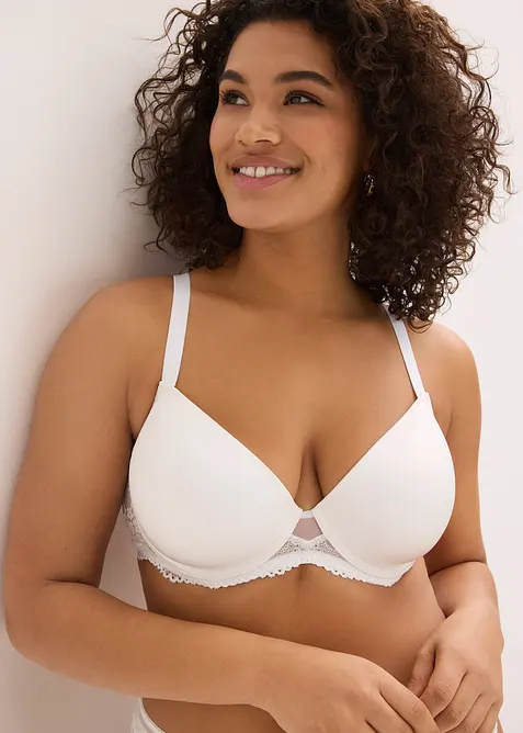 Reggiseno con coppe preformate e pizzo delicato, bonprix