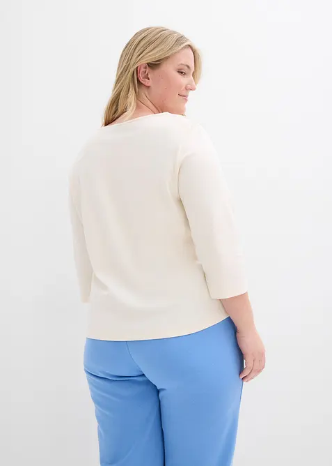 Maglia con maniche a 3/4 in jersey pesante di puro cotone biologico, bonprix