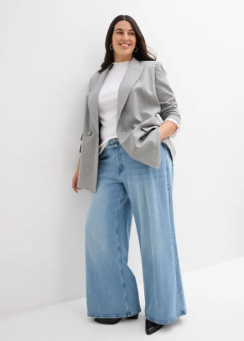 Jeans wide leg, vita media, bonprix