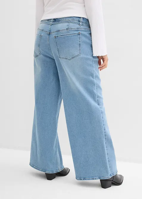 Jeans wide leg, vita media, bonprix