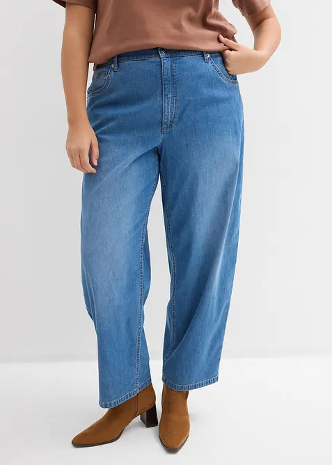 Jeans barrel, vita alta, bonprix