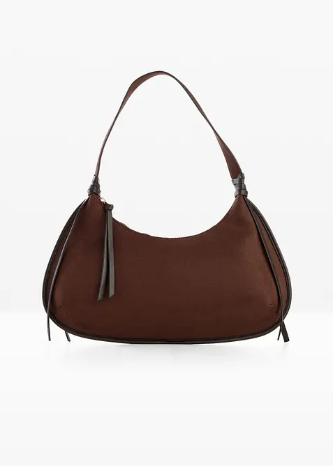 Borsa a tracolla in similpelle scamosciata con pistagna, bonprix