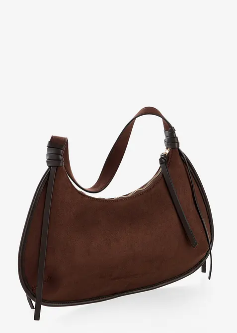 Borsa a tracolla in similpelle scamosciata con pistagna, bonprix