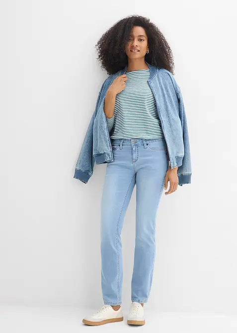 Jeans elasticizzati straight, vita media, bonprix