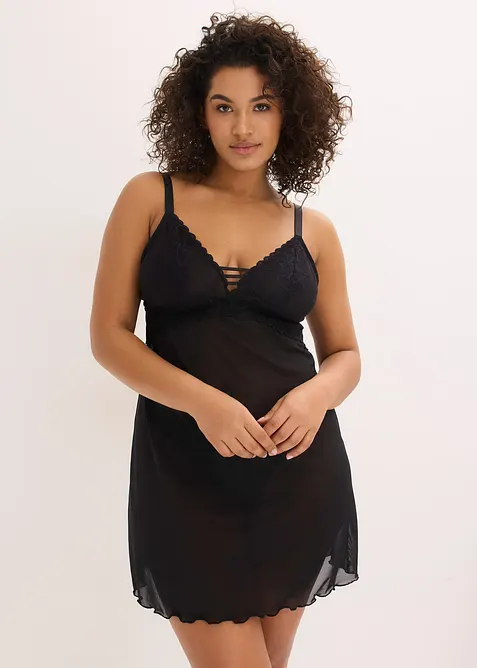 Sottoveste senza ferretto con pizzo a cuoricini, bonprix