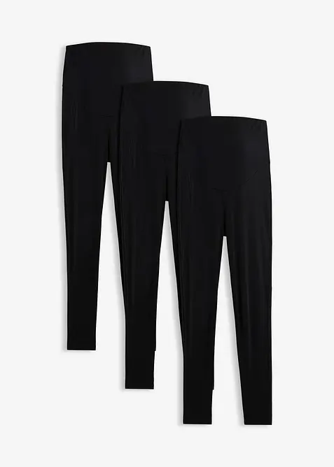 Leggings pr&eacute;maman in cotone biologico (pacco da 3), bonprix