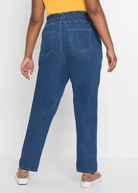 Mom jeans elasticizzati, a vita alta, bonprix