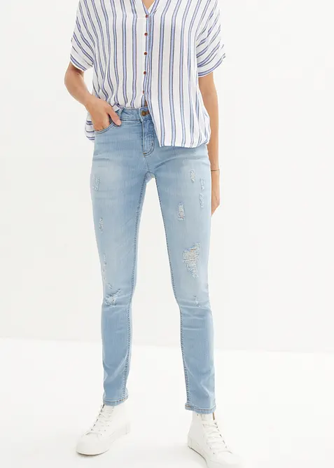 Jeans skinny elasticizzati, vita media, bonprix