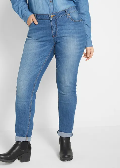 Jeans skinny elasticizzati, vita media, bonprix