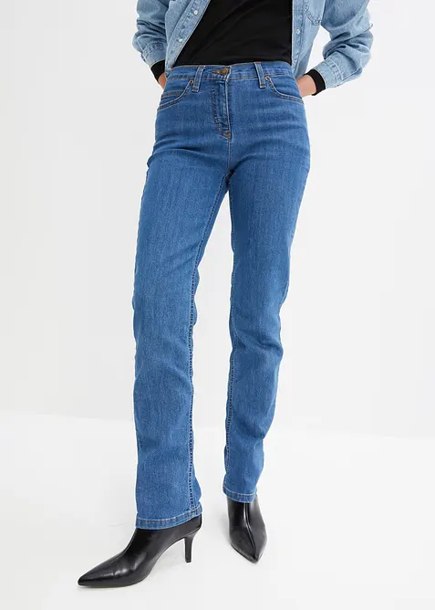 Jeans elasticizzati straight, vita media, bonprix