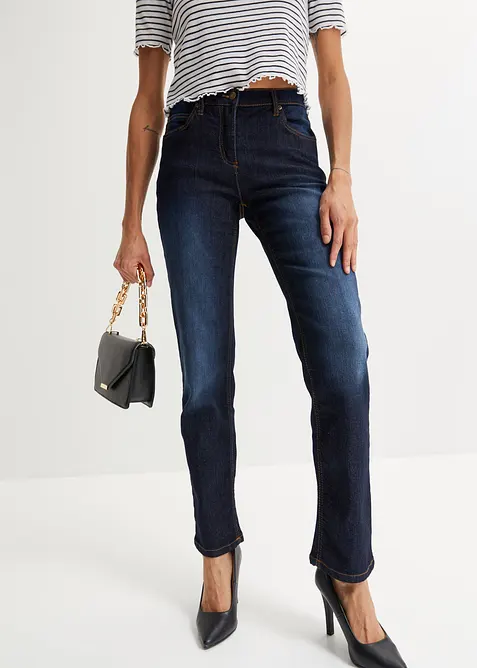 Jeans elasticizzati straight, vita media, bonprix