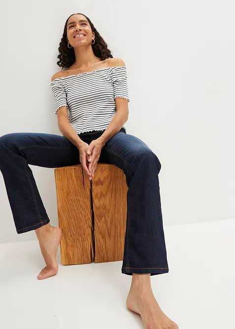 Jeans elasticizzati straight, vita media, bonprix