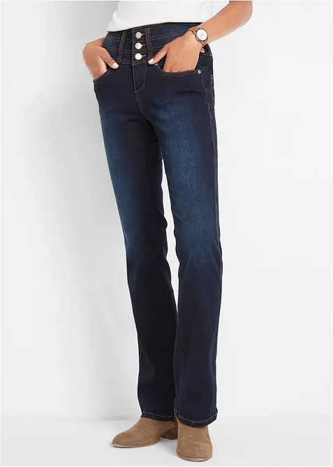 Jeans bootcut modellanti, vita alta, bonprix