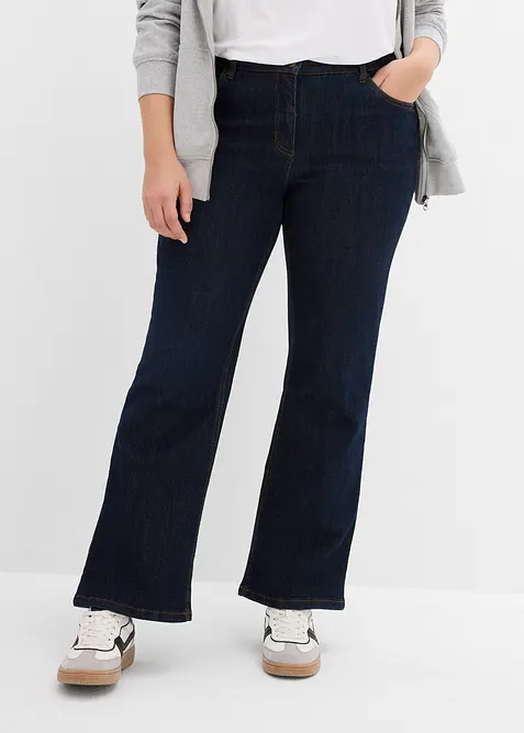 Jeans bootcut elasticizzati, vita media, bonprix