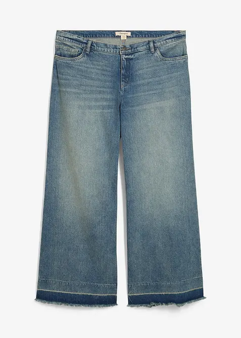 Jeans wide leg, vita media, bonprix