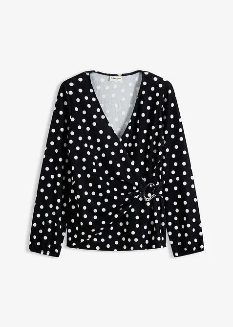 Maglia a maniche lunghe in jersey operato, bonprix