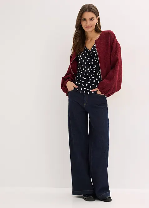 Maglia a maniche lunghe in jersey operato, bonprix