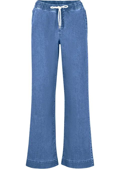 Jeans elasticizzati wide leg, vita media, bonprix