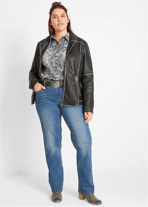 Jeans elasticizzati straight, vita media, bonprix