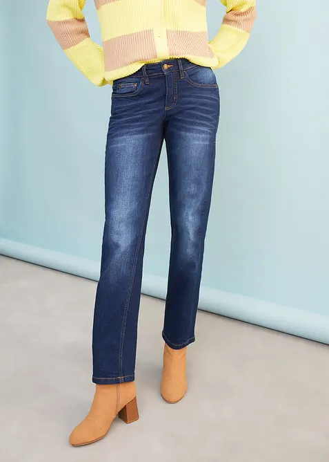 Jeans elasticizzati straight, vita media, bonprix