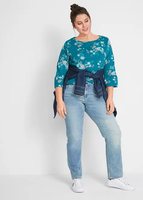 Jeans elasticizzati straight,  vita media, bonprix