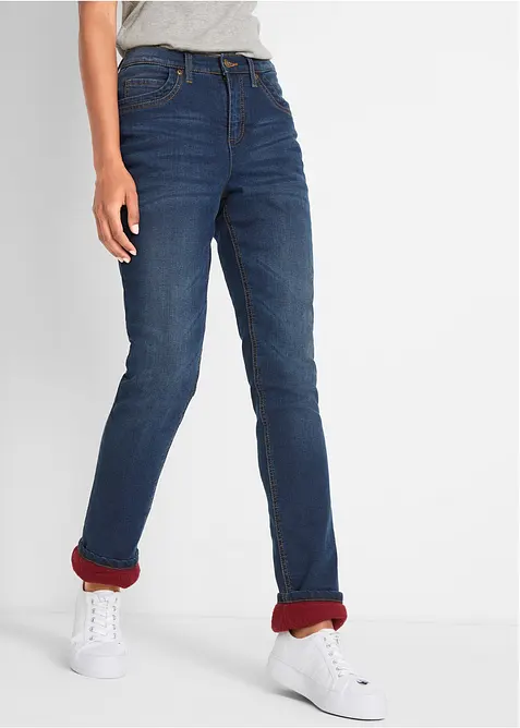 Jeans termici straight, vita alta, bonprix