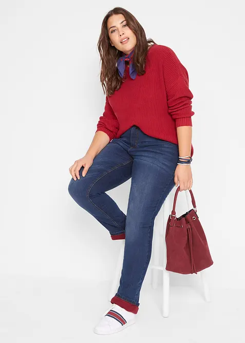 Jeans termici straight, vita alta, bonprix