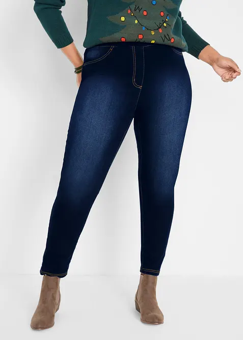 Jeggings termici elasticizzati e leggeri a vita alta con cinta comoda, bonprix