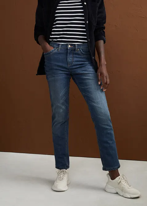 Jeans termici straight, vita alta, bonprix