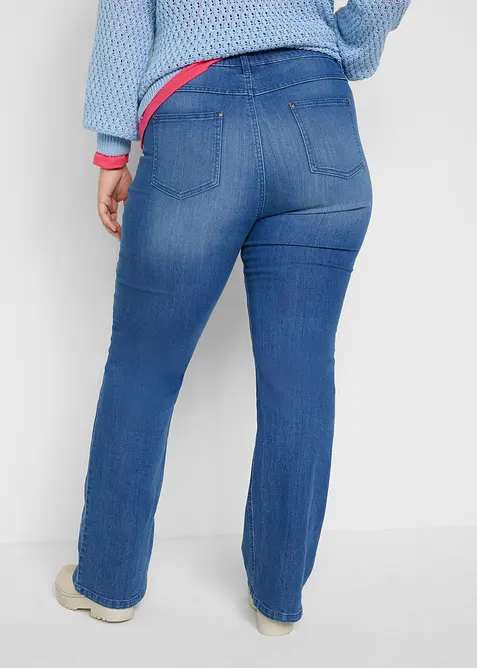 Jeans bootcut con cinta comoda, vita alta, bonprix