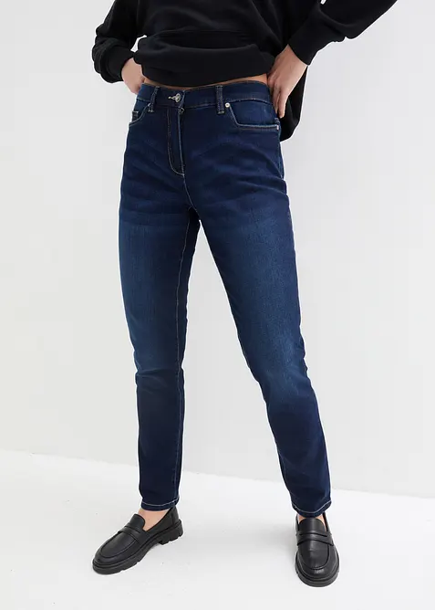 Jeans boyfriend elasticizzati, vita media, bonprix