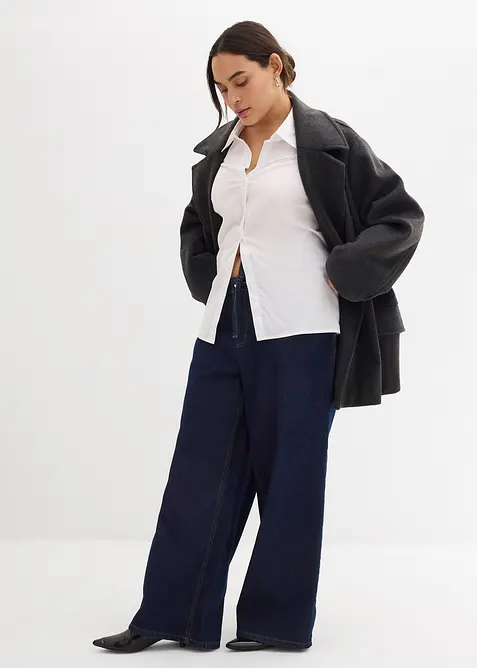 Jeans wide leg, vita media, bonprix