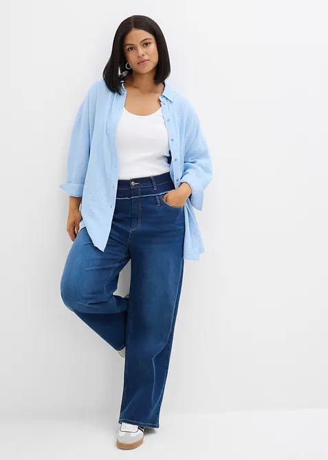 Jeans wide leg, vita alta, bonprix