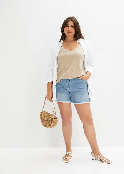 Shorts di jeans, vita media, bonprix