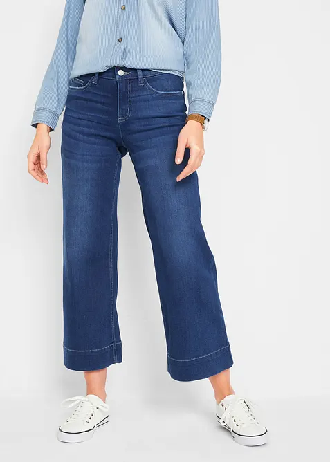 Jeans culotte cropped elasticizzati ultra morbidi, bonprix