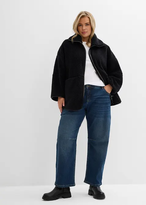 Jeans barrel, vita media, bonprix