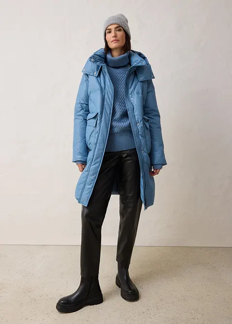 Piumino lungo idrorepellente con piume riciclate, bonprix