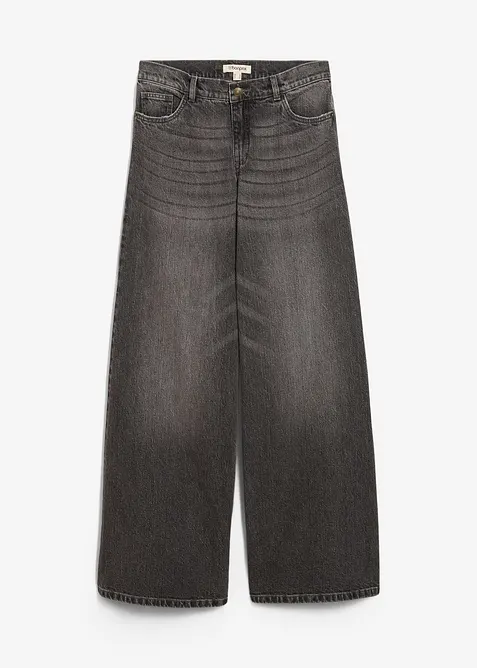 Jeans wide leg, vita media, bonprix