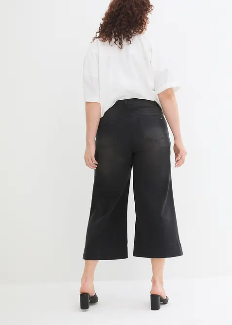 Jeans culotte cropped elasticizzati ultra morbidi, bonprix