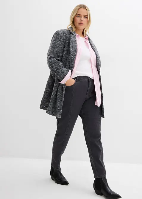 Mom jeans elasticizzati, vita alta, bonprix