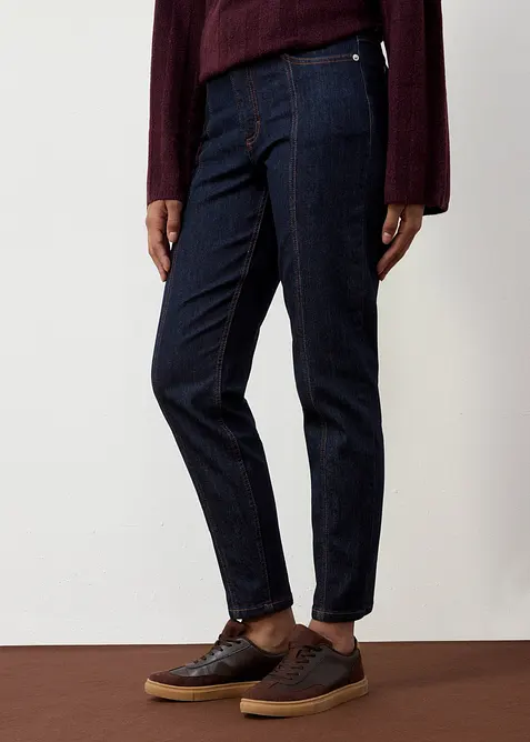 Mom jeans elasticizzati, vita alta, bonprix