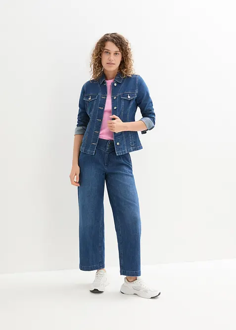Jeans wide leg con girovita comodo, vita alta, bonprix