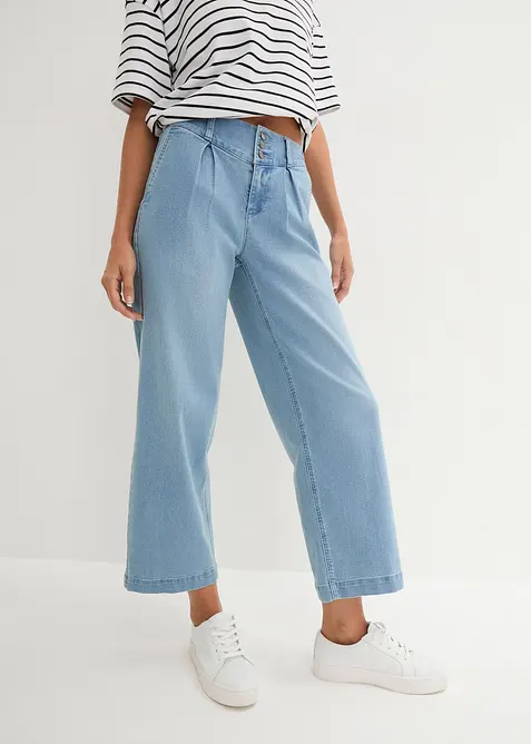 Jeans wide leg con girovita comodo, vita alta, bonprix